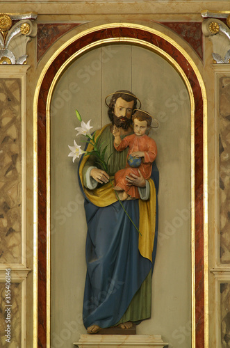 Saint Joseph altar at Holy Trinity Parish Church in Donja Stubica, Croatia