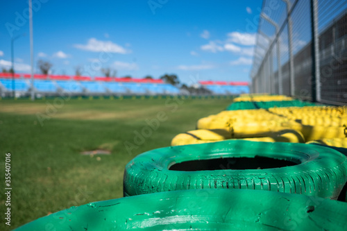 Security and Shock Dampeners Tires on a Motorsports Racing Track photo