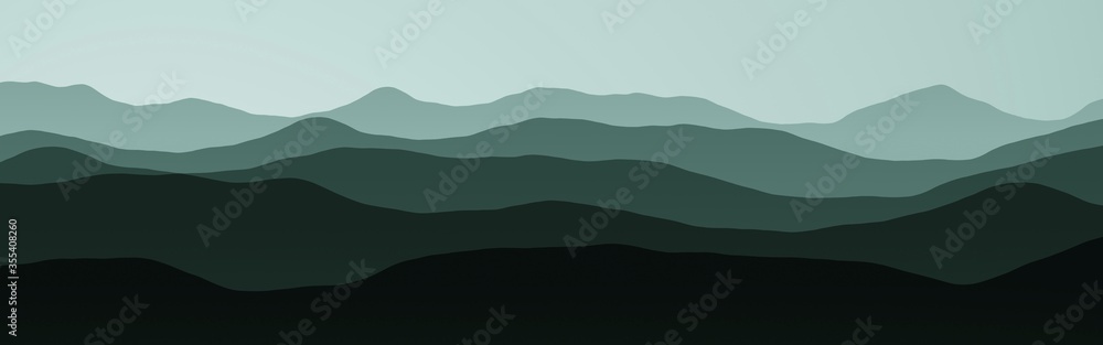 creative hills peaks in night digitally made texture background illustration - obrazy, fototapety, plakaty 