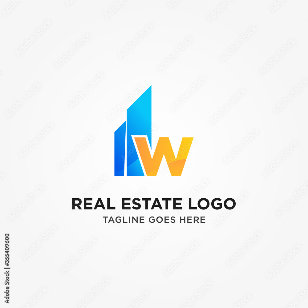 Simple and Modern W Letter Real Estate Logo Template for Your Business