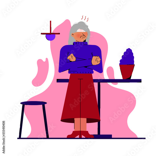 cute new normal people with mask vector