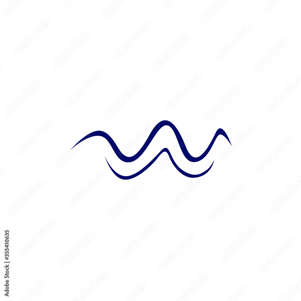 Obraz premium Blue design waves, on white