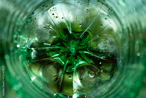Konstfotografi Green plastic mineral water bottle