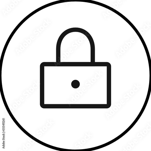 vector lock icon outlined