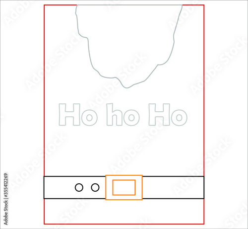 HOHOHO Christmas Lettering Image. Holiday season postcard, print. Santa Claus phrase for winter atmosphere.