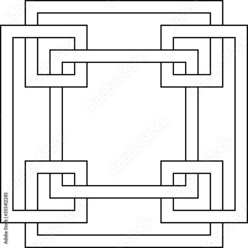 Knotenmuster, schwarz weiß, Linien