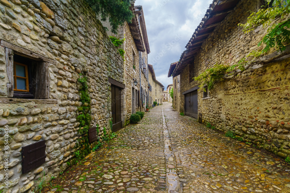 Alley in the medieval village Perouges