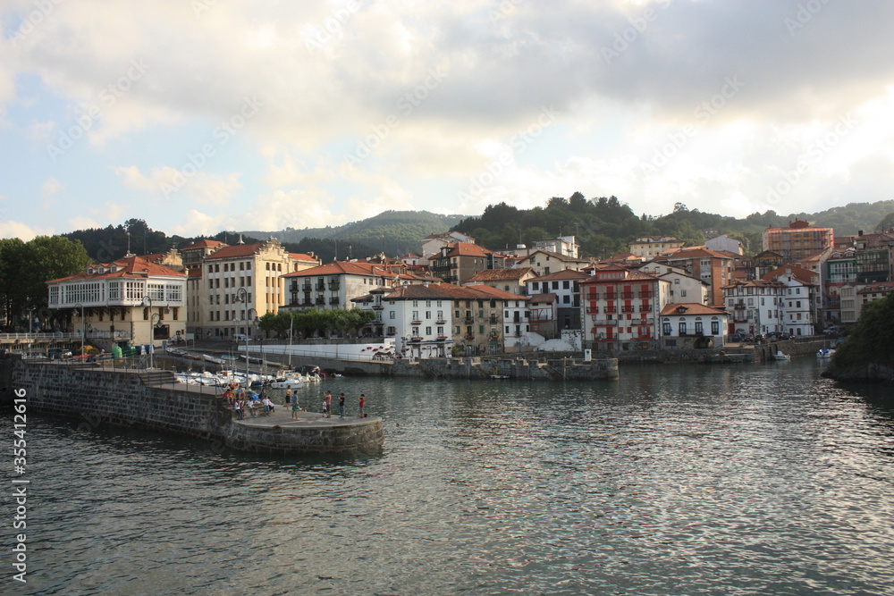 Village Pittoresque Mundaka Pays Basque Espagne 
