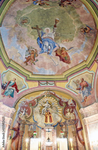 Ceiling fresco in the parish church of the Assumption of the Virgin Mary in Oroslavlje, Croatia