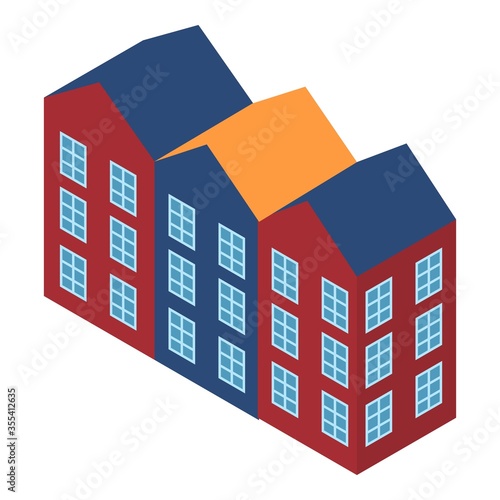 European building icon. Isometric illustration of european building vector icon for web