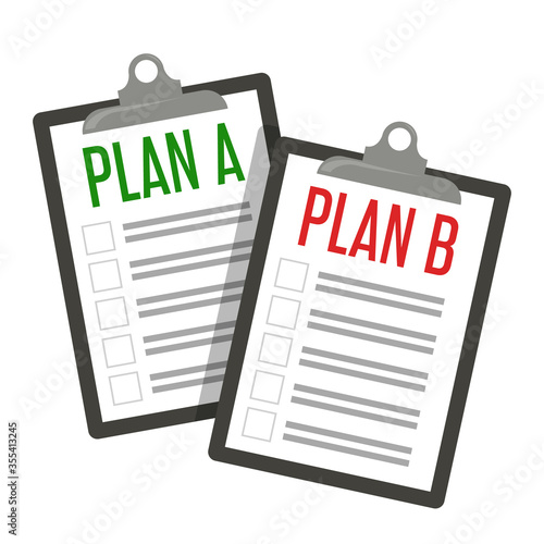 Plan A and plan B vector isolated. Business strategy