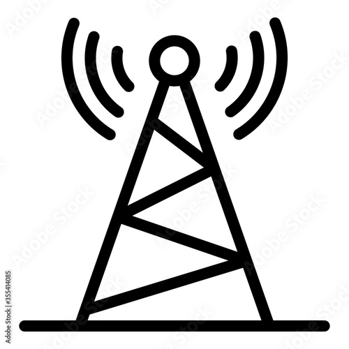 Radio steel tower icon. Outline radio steel tower vector icon for web design isolated on white background