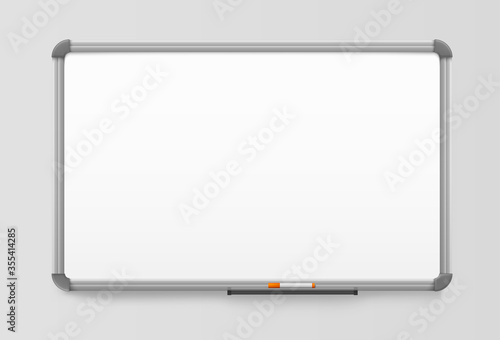 White board, office board plastic frame, realistic photo