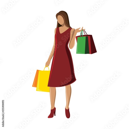 woman with shopping bags © captainvector