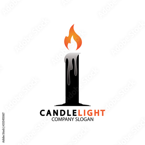 Candle light icon logo design vector template