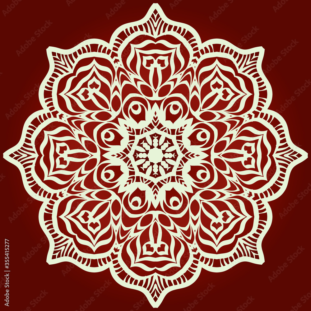 Decorative mandala flower ornament. pattern. vector. Tribal Ethnic Arabic, Indian, motif. for fashion design, wallpaper, invitation