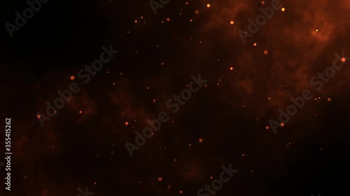 Particles flying in wind on fire background Animation