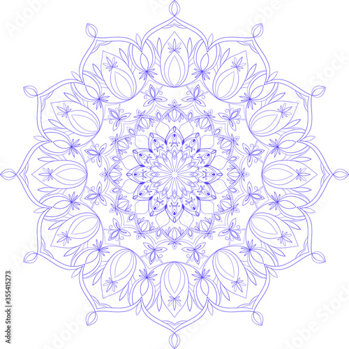 Vector mandala for coloring book. Decorative round ornament. Anti-stress therapy pattern. Yoga logo, background for meditation poster. Unusual flower shape. Oriental vector