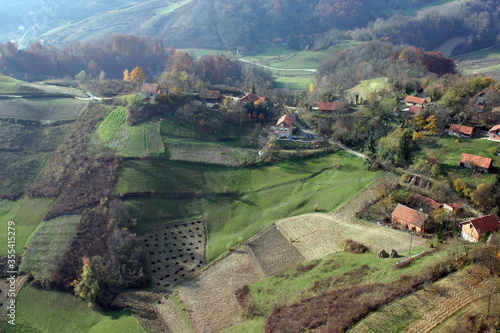Idyllic countryside, Hills and meadows in Zagorje Region, Croatia