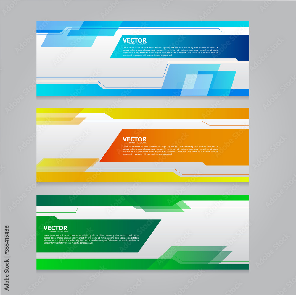 Fototapeta premium Banner abstract corporate business template or banner layout set.