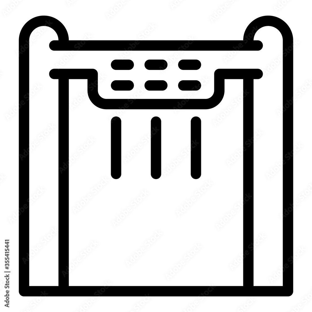 Airport metal detector icon. Outline airport metal detector vector icon for web design isolated on white background Airport metal detector icon. Outline airport metal detector vector icon for web design isolated on white background
