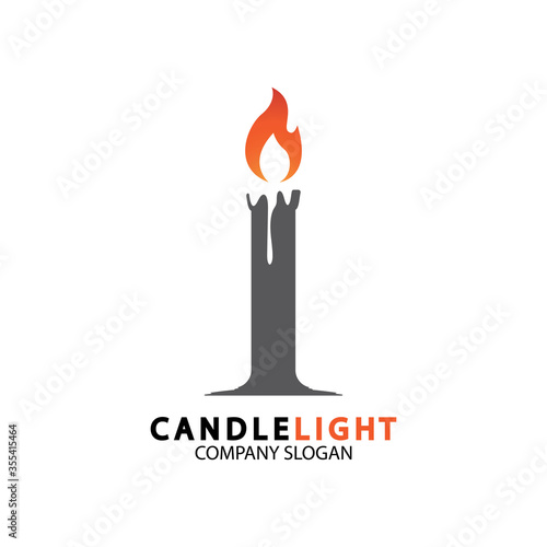 Candle light icon logo design vector template