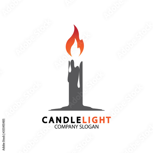 Candle light icon logo design vector template