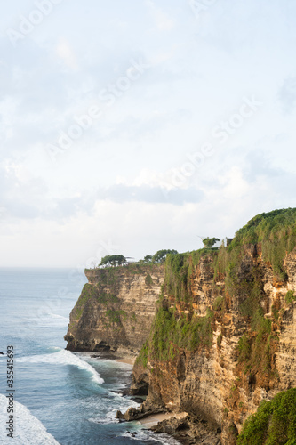 view of the cliff and ocean from top.