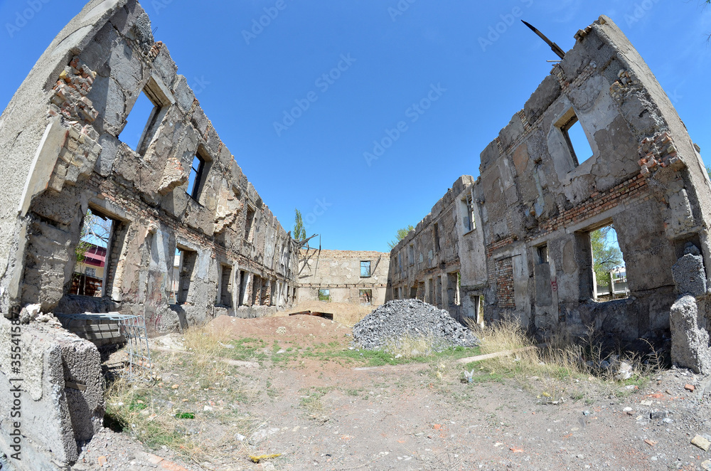 Abandoned Soviet military base in Central Asia.West Bank of Balkhash Lake Abandoned Soviet military base in Central Asia.West Bank of Balkhash Lake