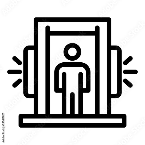 Protection metal detector icon. Outline protection metal detector vector icon for web design isolated on white background