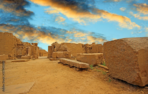 Anscient Temple of Karnak in Luxor - Ruined Thebes Egypt photo