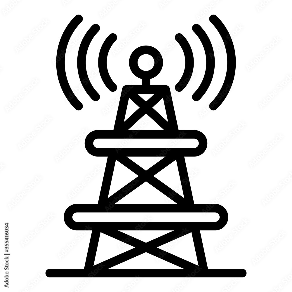 Radio tower icon. Outline radio tower vector icon for web design isolated on white background Radio tower icon. Outline radio tower vector icon for web design isolated on white background