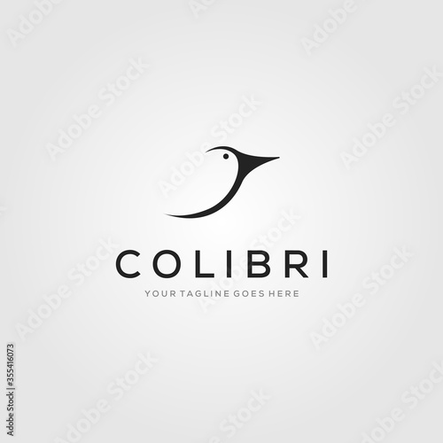 hummingbird logo minimalist vector illustration design