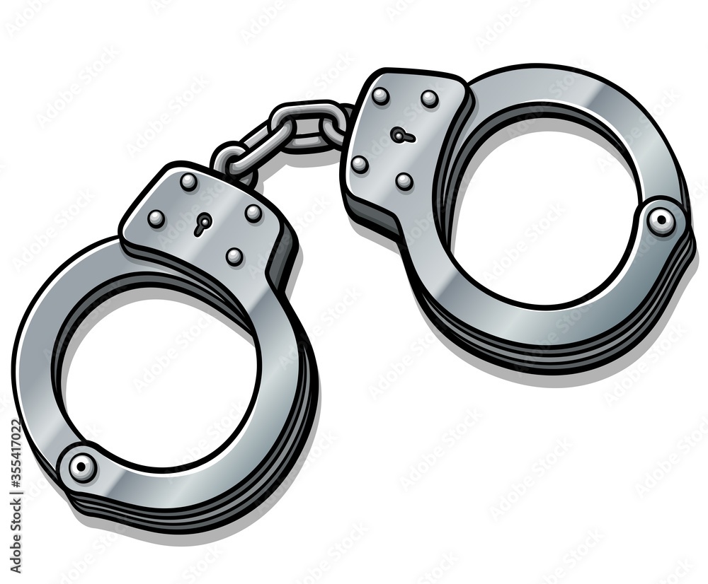 Vector handcuffs cartoon isolated design Vector handcuffs cartoon isolated design