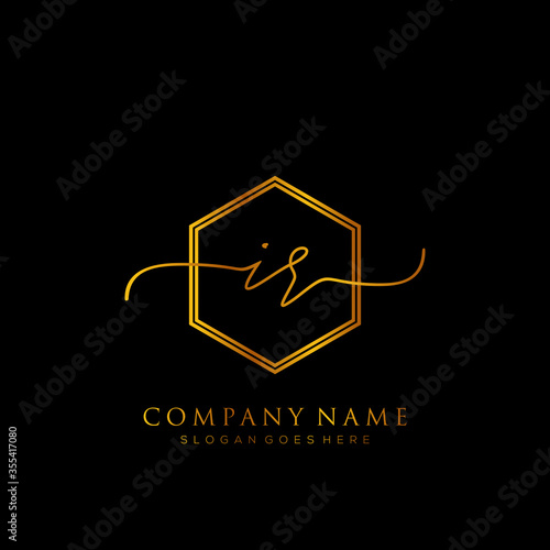 Initial letter IR Signature handwriting Logo Template Vector photo