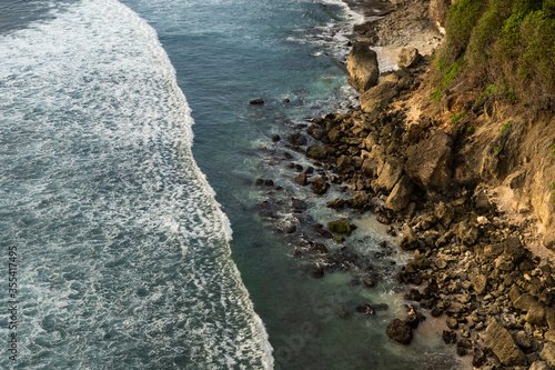 view of the cliff and ocean from top.