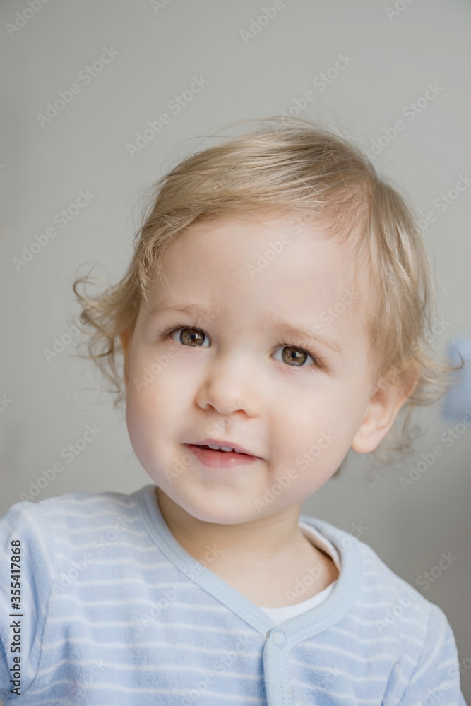 Happy sweet little baby boy portrait on white background Happy sweet little baby boy portrait on white background