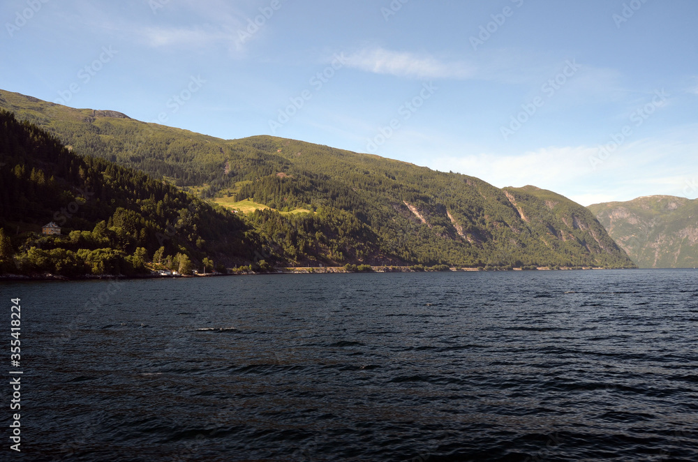 Sognefjord, Norway, Scandinavia. View from the board of Flam - Bergen ferry. Sognefjord, Norway, Scandinavia. View from the board of Flam - Bergen ferry.
