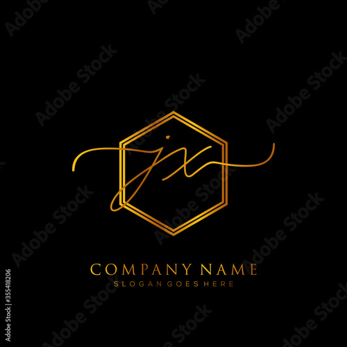 Initial letter JX Signature handwriting Logo Template Vector photo