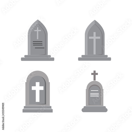 Set Gravestone Logo Template vector