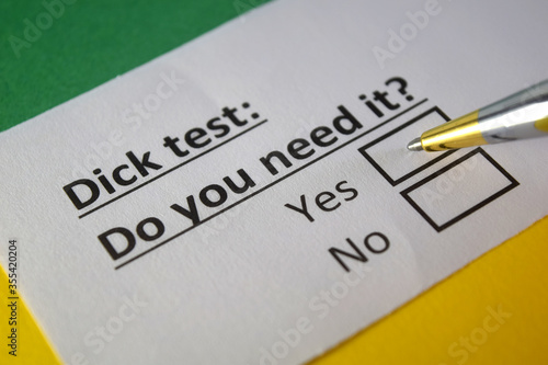 One person is answering question about dick test.