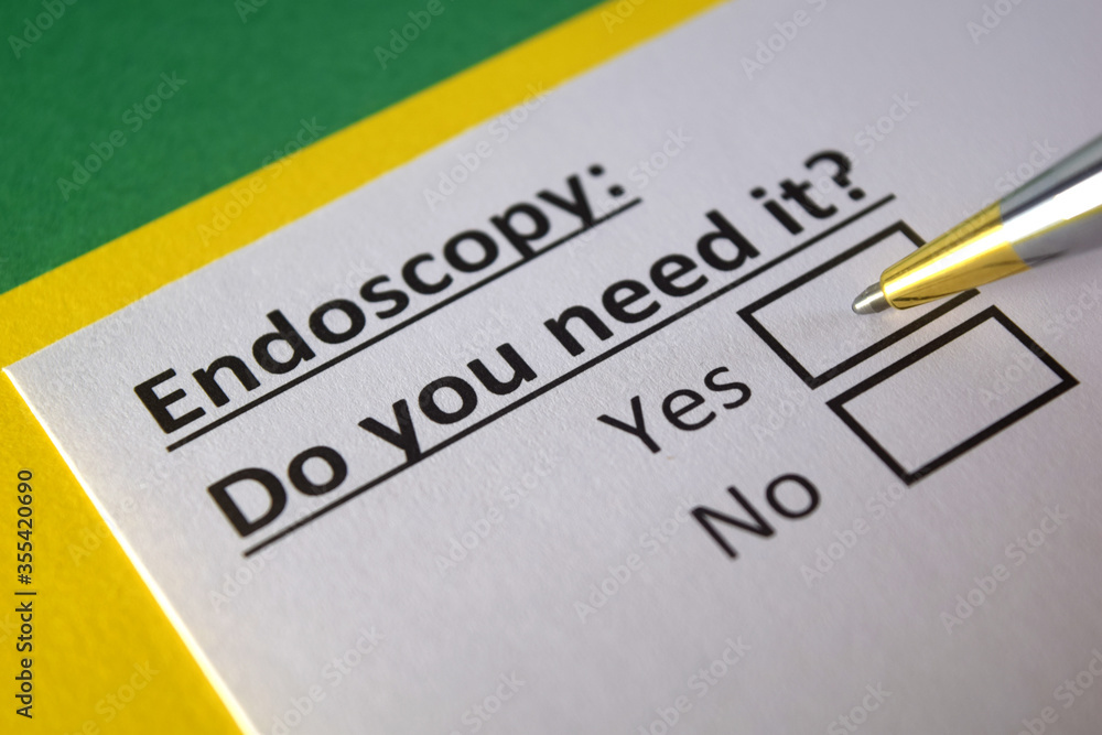 One person is answering question about endoscopy. One person is answering question about endoscopy.