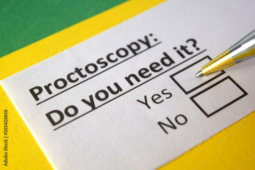 One person is answering question about proctoscopy. One person is answering question about proctoscopy.