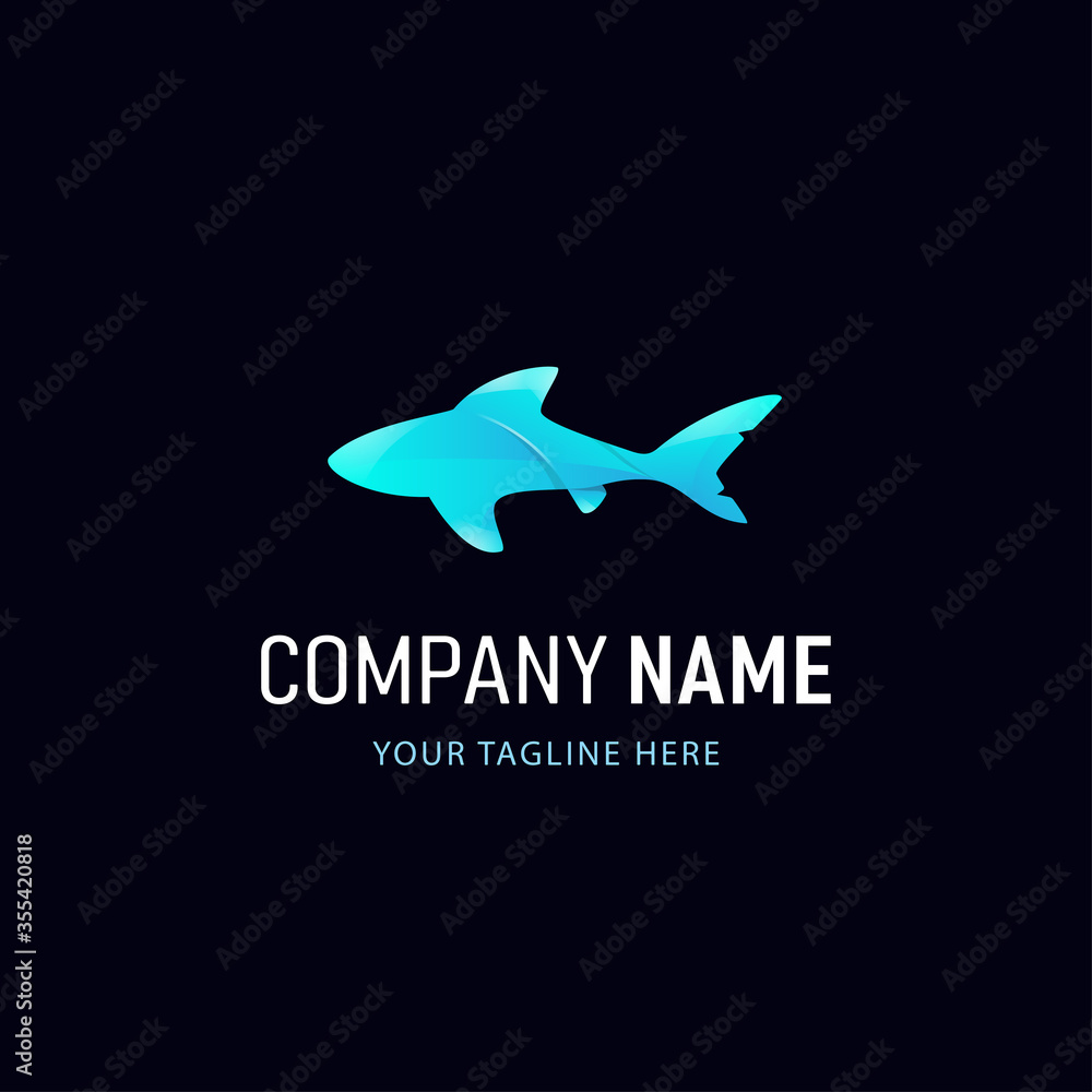 Colorful Shark Logo Design. Gradient Style Animal logo Colorful Shark Logo Design. Gradient Style Animal logo