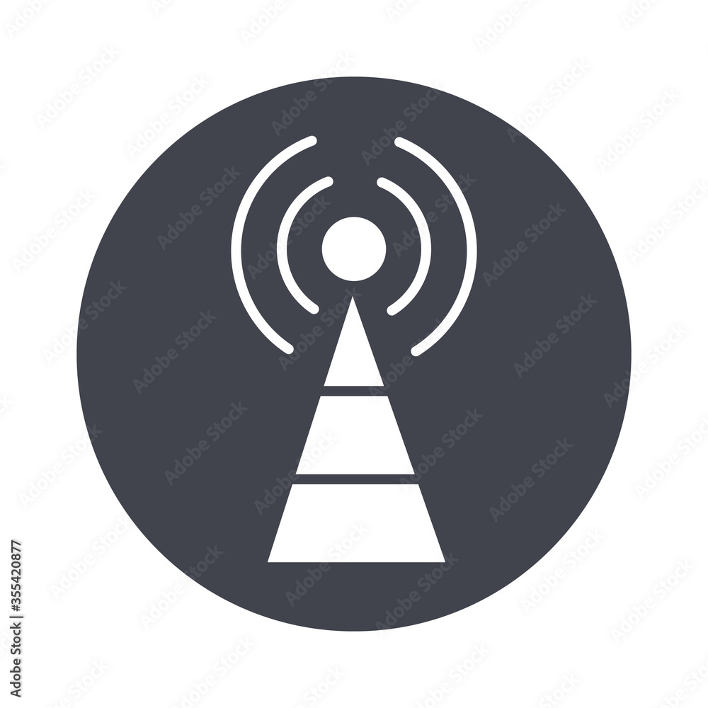 antena communication online block style icon antena communication online block style icon