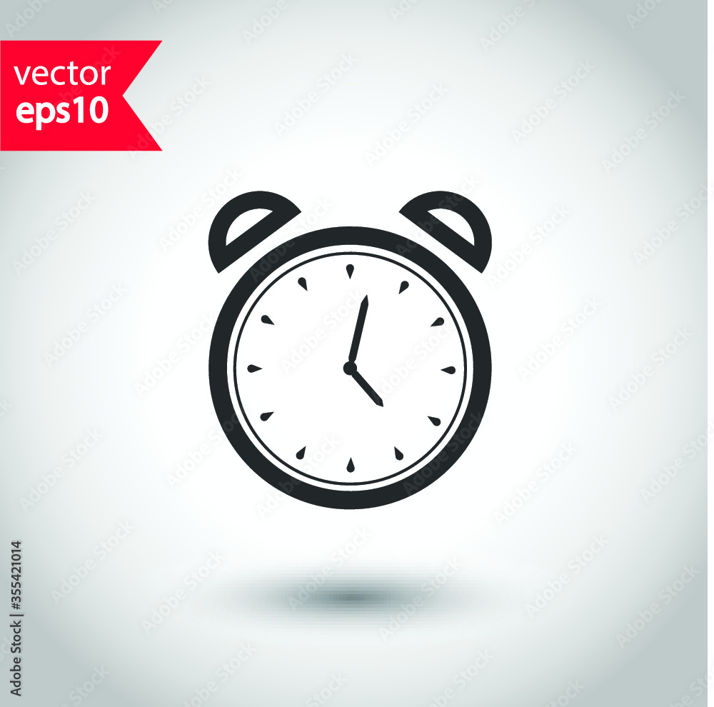 Alarm clock icon. Time vector sign. Clock flat sign design. Clock vector symbol pictogram Alarm clock icon. Time vector sign. Clock flat sign design. Clock vector symbol pictogram