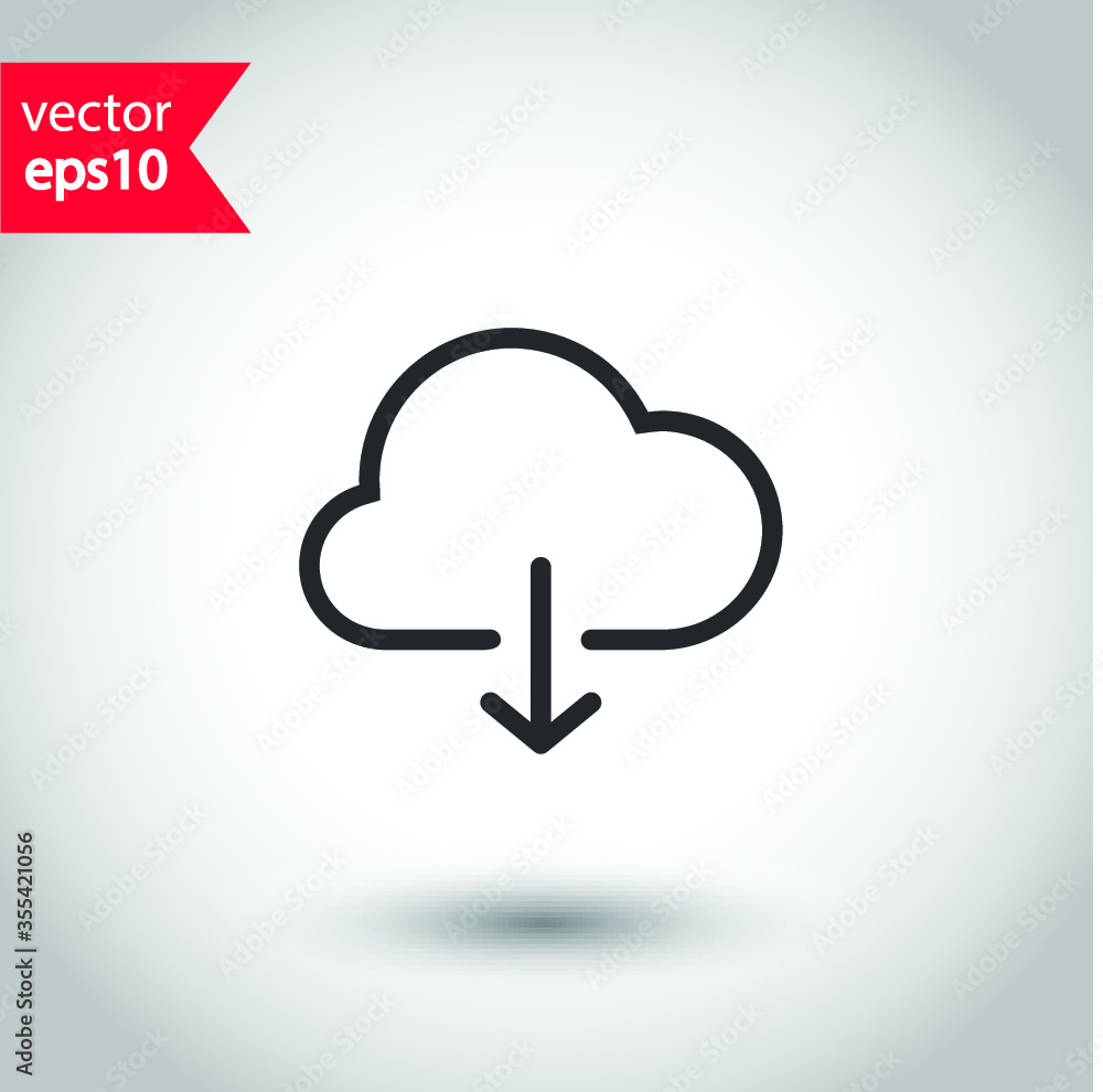 Cloud with arrow vector icon. Upload in cloud icon symbol pictogram. Download in cloud icon. Studio background. EPS 10 vector flat sign design. Cloud with arrow vector icon. Upload in cloud icon symbol pictogram. Download in cloud icon. Studio background. EPS 10 vector flat sign design.