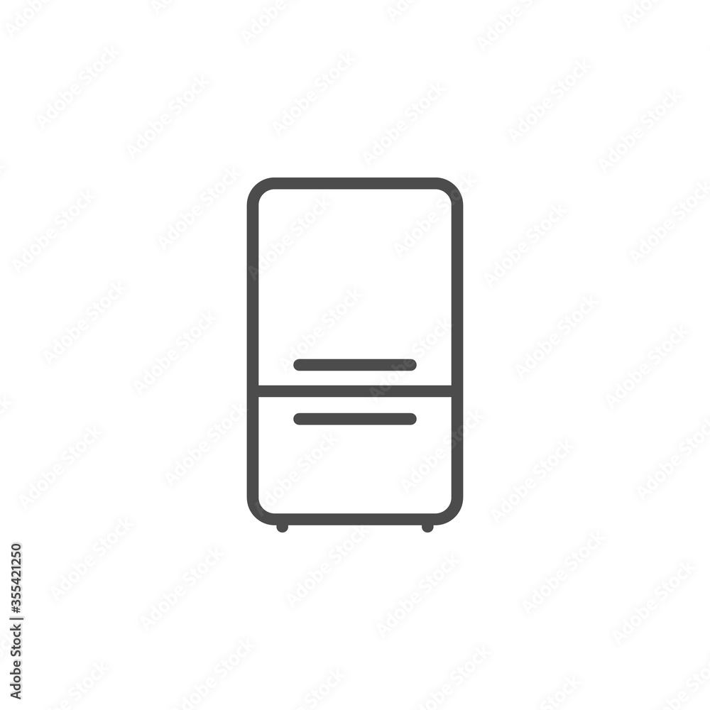 Bottom freezer refrigerator line outline icon Bottom freezer refrigerator line outline icon
