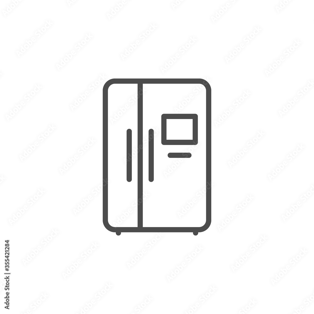 Side by side fridge line outline icon Side by side fridge line outline icon