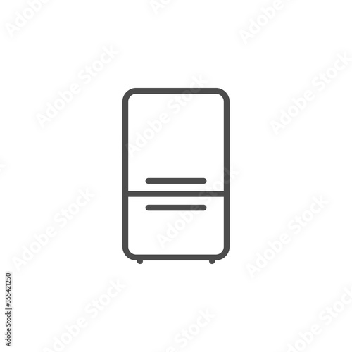 Bottom freezer refrigerator line outline icon